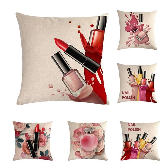 Flower Lipstick Bottle Makeup Cushion Covers(Pack of 6)