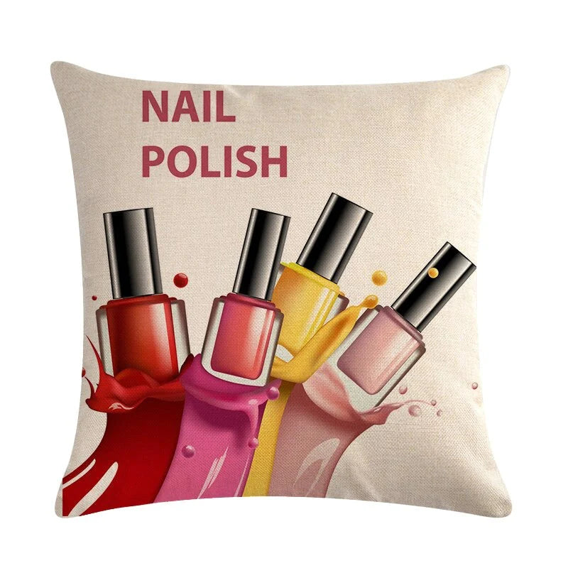 Flower Lipstick Bottle Makeup Cushion Covers(Pack of 6)