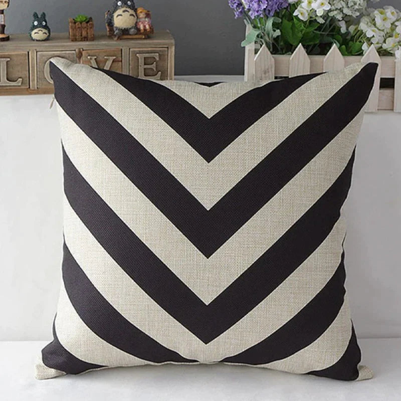 Black & White Geometric Cushion Covers (Pack of 4)