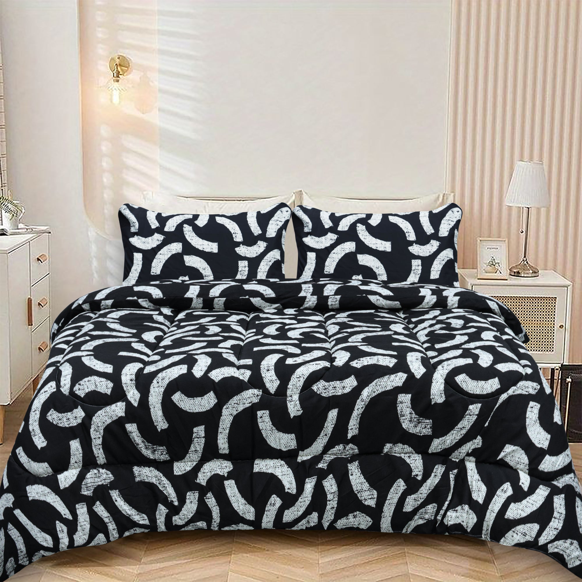 Vitoria Black 3 Piece Comforter Set