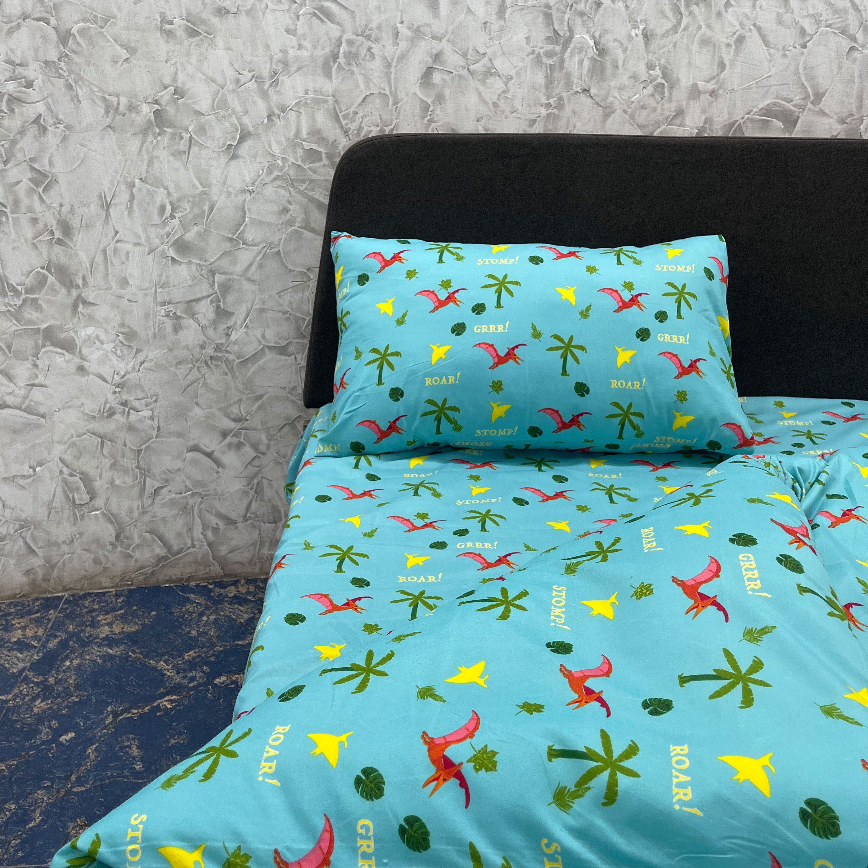 Pterosaurs Super soft 100% Microfiber Fabric Kids bedding set Include 1 Duvet cover, 1 Flat sheet, 1 Pillow Case