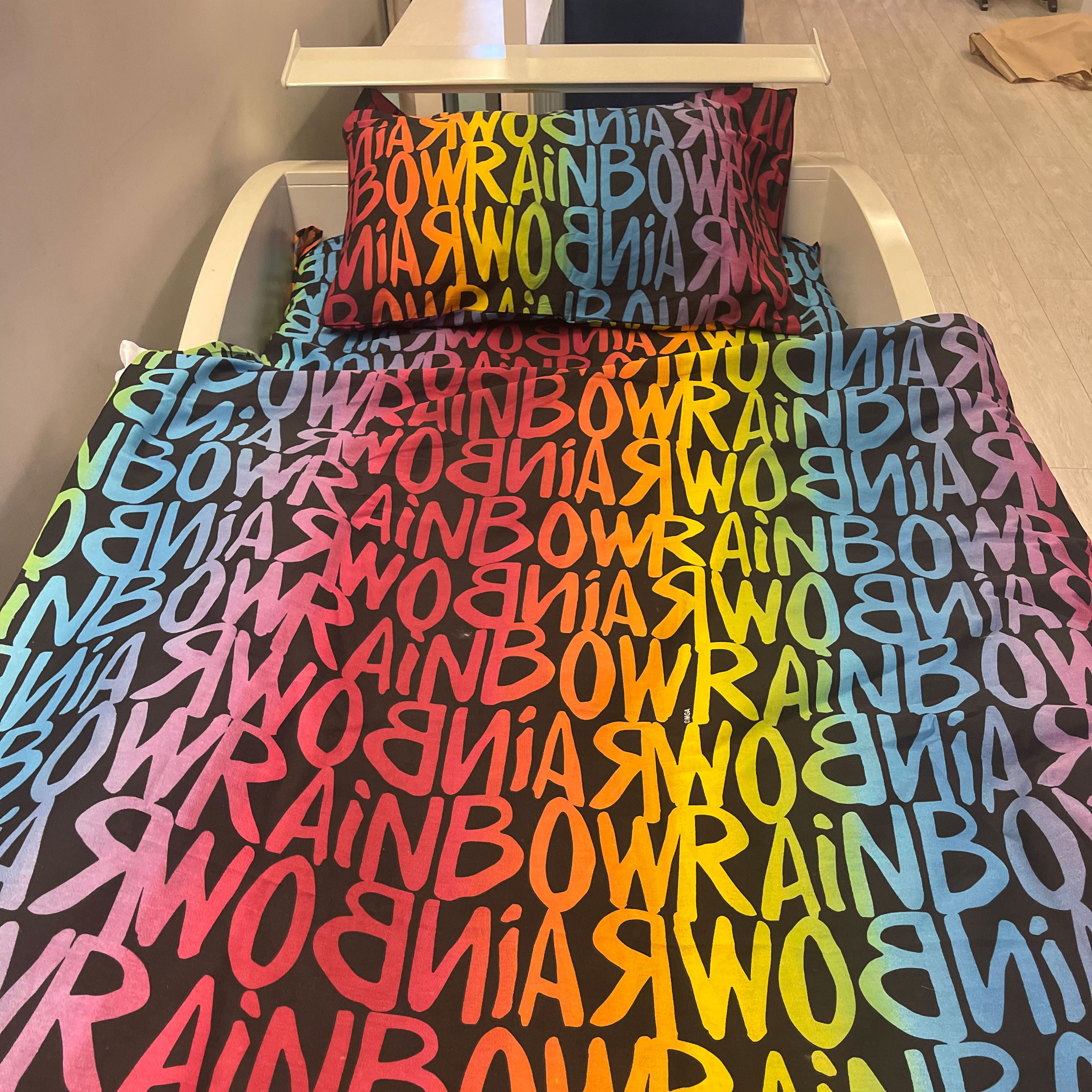 Rainbow 100% Cotton Fabric Kids bedding set Include 1 Duvet cover, 1 Flat sheet, 1 Pillow Case